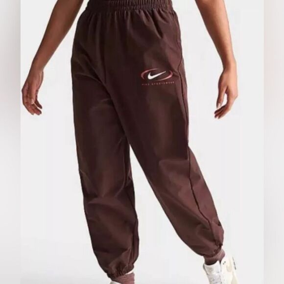 Nike Pants - Nike Sportswear Trend Swoosh Woven Jogger Pants Women’s Size Small Brown NWT $85